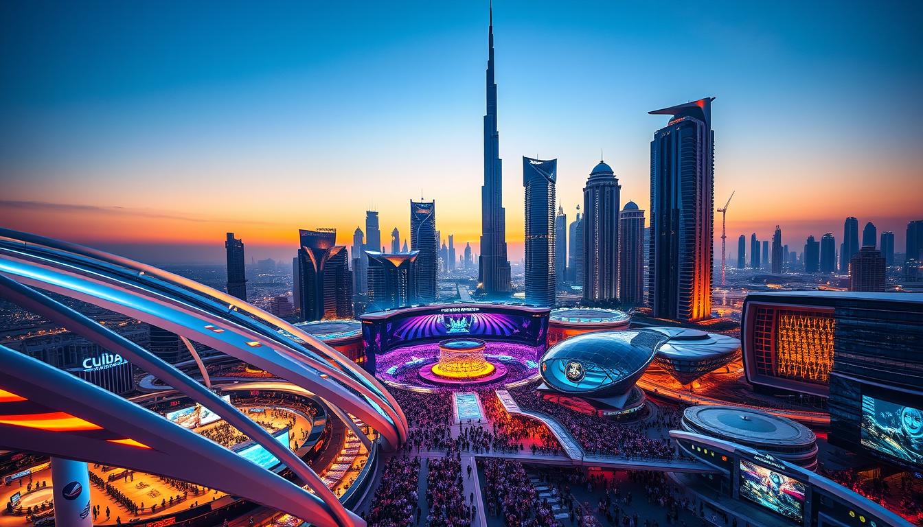 Crowd of passionate fans watching an esports competition at the Dubai Esports and Games Festival 2025