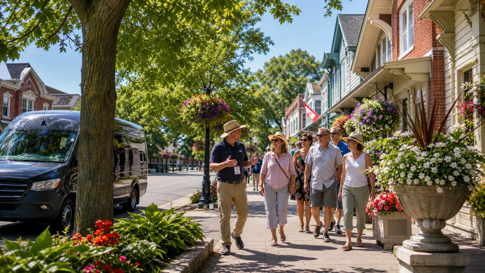 Niagara-on-the-Lake scenic stop during Niagara Falls day tour with guide and small group